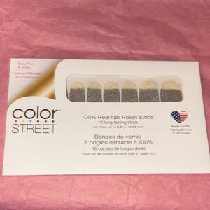 Color Street Glittery Silver and Cream Nail Strips